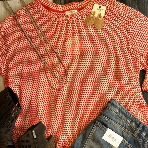 🔥last 1🔥Umgee waffle knit 3/4 sleeve top M - Picture 7 of 7